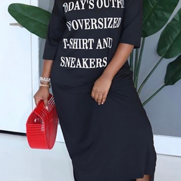 Cyber Monday Sale Cute Oversized Tee Shirt Dress - Picture 2 of 3